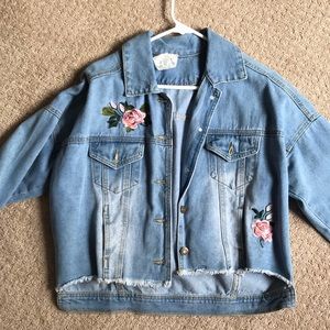 bloomingdales embroidered jean jacket